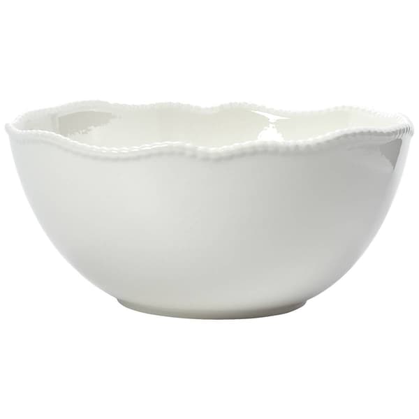 Home Essentials 10in White Bead Round Serving Bowl - image 
