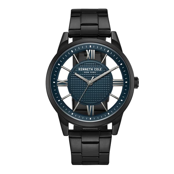 Mens Kenneth Cole(R) Gunmetal-Tone Blue Dial Watch - KCWGG2270908 - image 