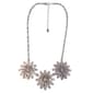 Ashley Cooper&#40;tm&#41; Silver-Tone Necklace w/ Pink Flowers & Glass Pave - image 1