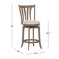 HH2 Home Savana Grey Wood Counter Height Swivel Stool - image 6