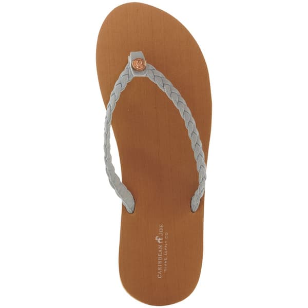 Womens Caribbean Joe Braided Medallion Thong Sandals
