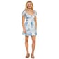 Juniors Emerald Sundae Puff Sleeve Floral Smock A-Line Dress - image 1
