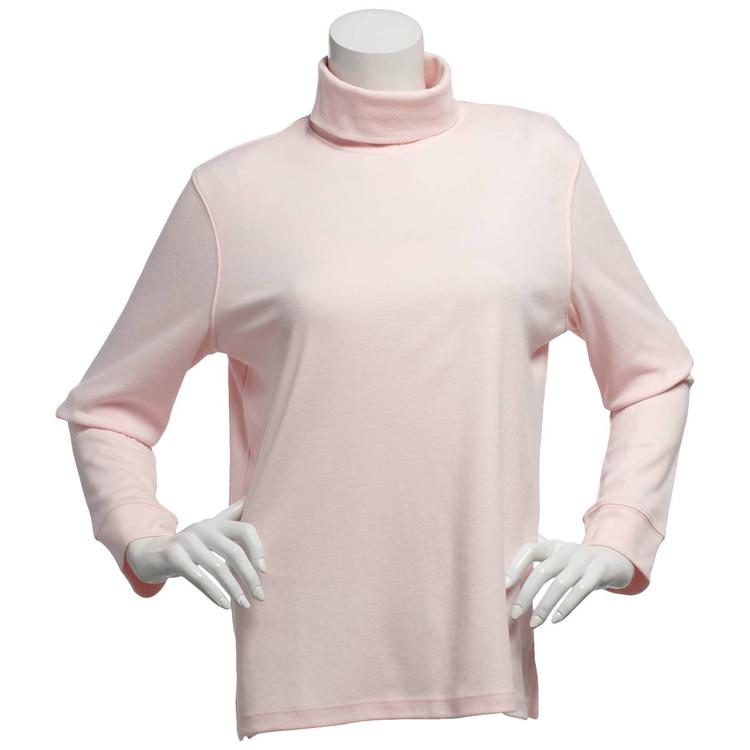 Womens Hasting & Smith Long Sleeve Solid Turtleneck Tee
