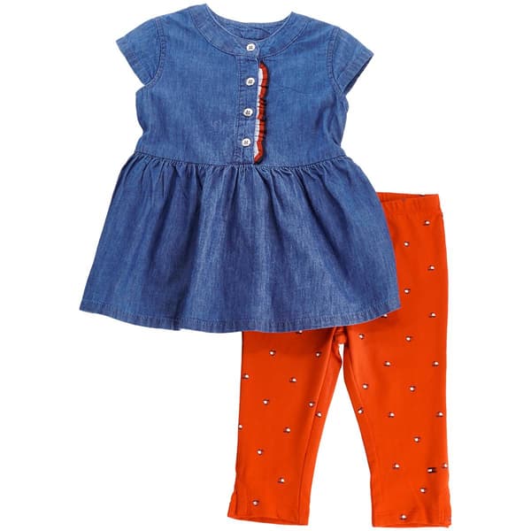 Toddler Girl Tommy Hilfiger Denim Top & Leggings Set - image 