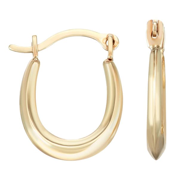 14kt. Yellow Gold Small Oval Hoop Earrings - image 