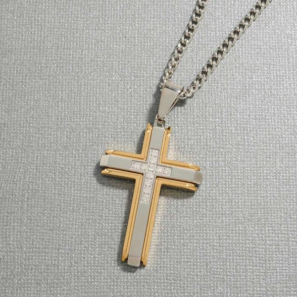 Mens Nova Star(R) Forged 1/5ctw. Lab Grown Diamond Cross Pendant