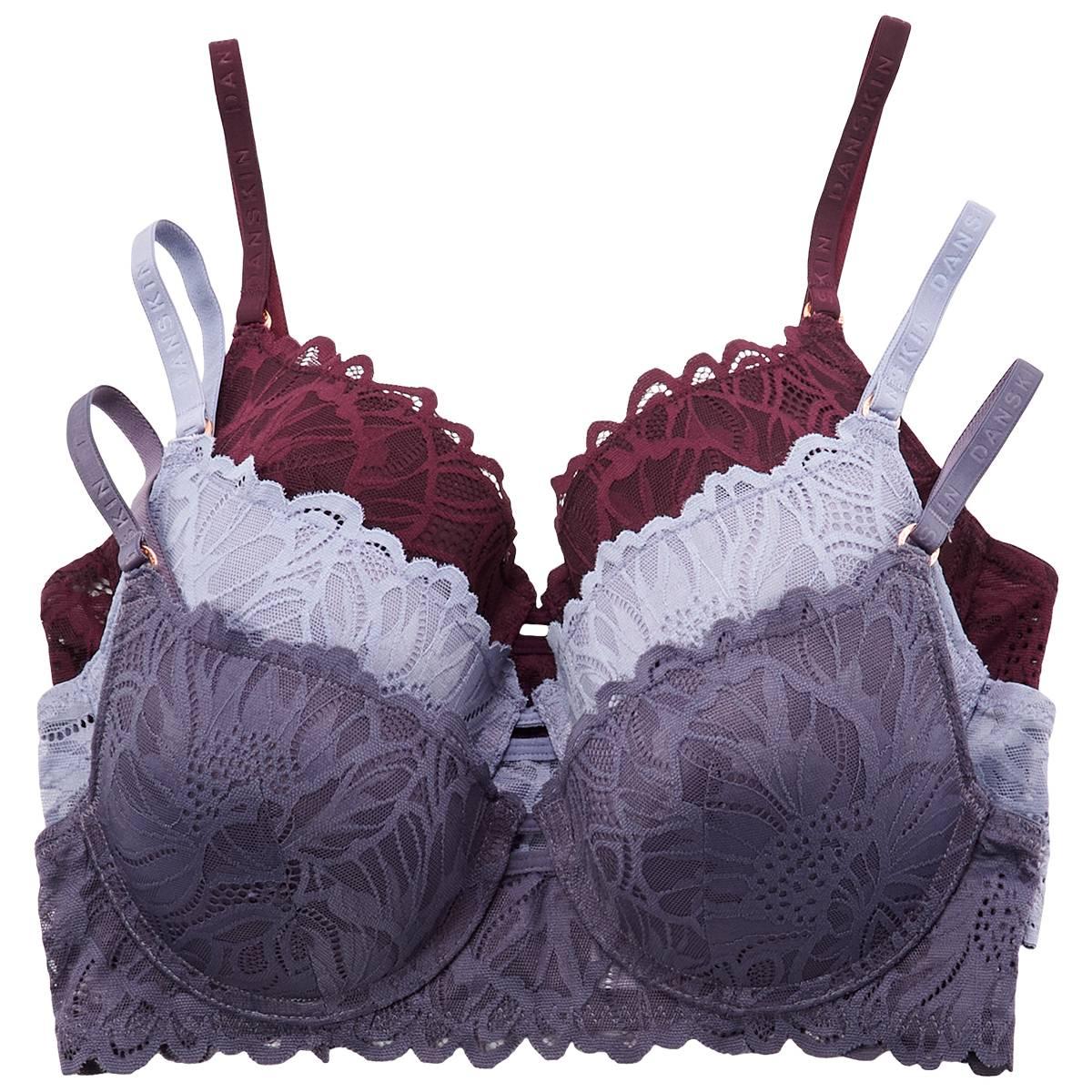 Open Video Modal for Womens Danskin 3Pk Lace Bra W/ Keyhole - DS7477-3PKE