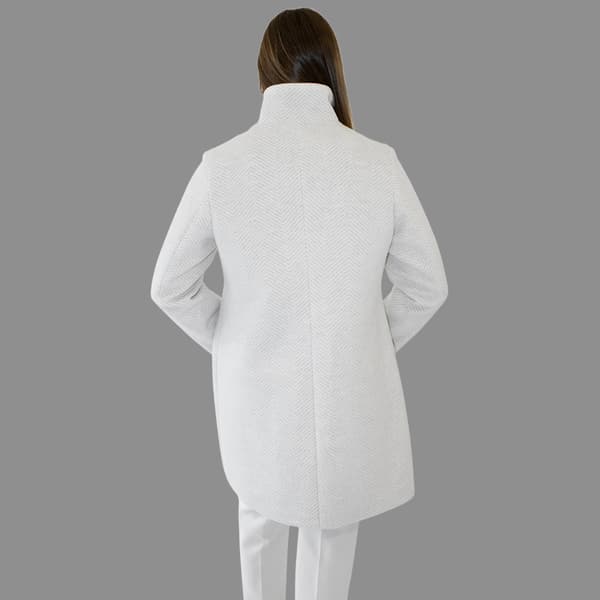 Womens Nine West Full Zip Faux Wool Coat