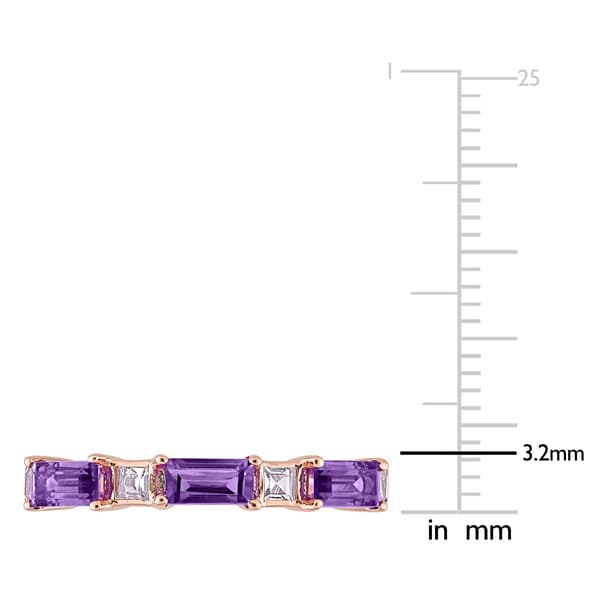 Gemstone Classics&#8482; 10kt. Pink Gold & White Topaz Stackable Ring