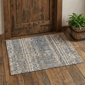 HomeRoots Tan Ivory & Blue Wool Geometric Hand Knotted Accent Rug - image 1