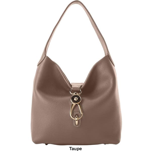 Dooney &amp; Bourke Small Logo Lock Pebble Texture Hobo