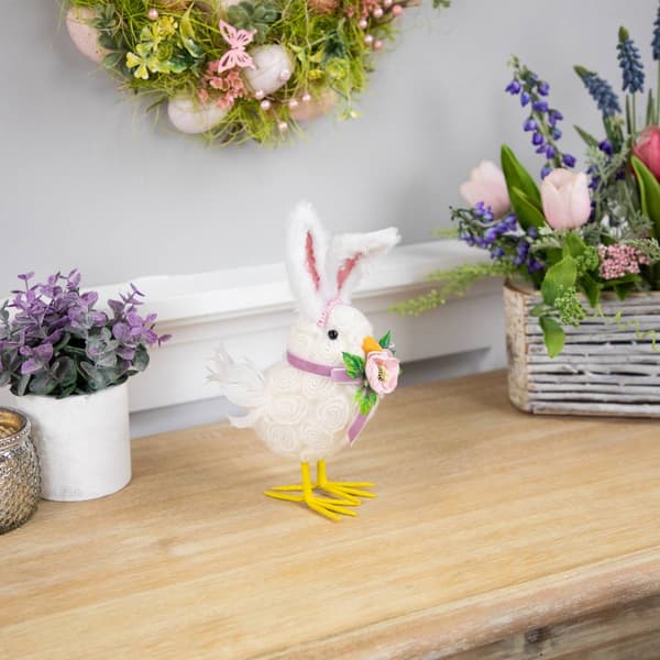 Northlight Seasonal Easter Chick Figurine w/ Polka Dot Bunny Ears