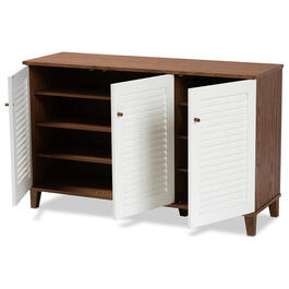Baxton Studio Coolidge 8 Shelf Wood Shoe Storage Cabinet