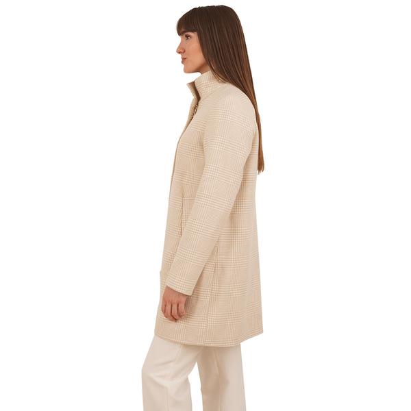 Petite Nine West Full Zip Stand Collar Faux Wool Walker