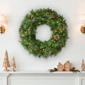 Puleo International 24in. Pre-Lit Pinecone& Berries Pine Wreath - image 2