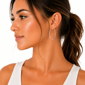Saffron 40mm Stainless Steel Polished Flat Bottom Hoop Earrings - image 3