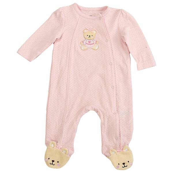 Baby Girl &#40;NB-9M&#41; Little Me Sweet Bear Girl Footie Sleeper - image 