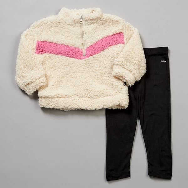 Toddler Girl RBX 1/4 Zip Sherpa Jacket & Solid Leggings Set - image 