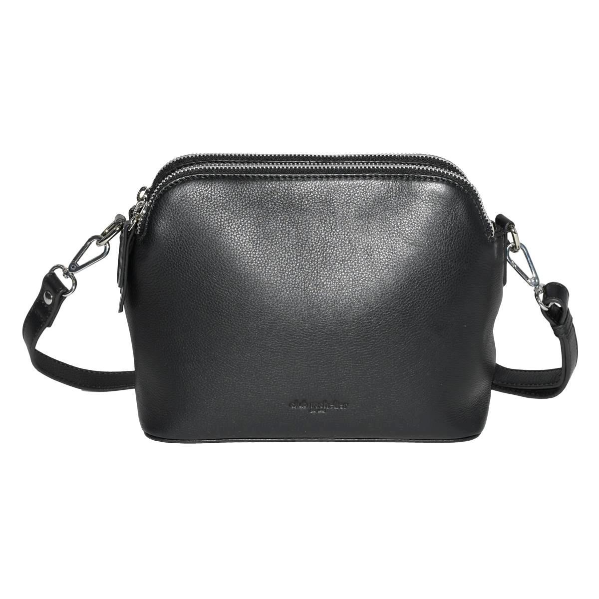 Club Rochelier Double Zipper Leather Crossbody