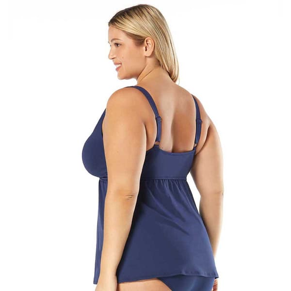 Plus Size Beach House Twist Front Underwire Tankini Swim Top