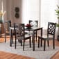 Baxton Studio Nicolette Two-Tone Dark Brown Wood 5pc. Dining Set - image 7