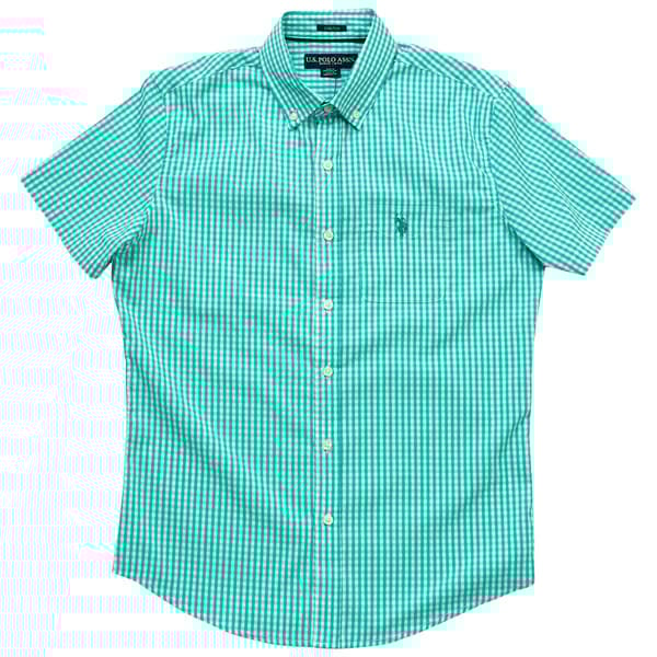 Mens U.S. Polo Assn.(R) Gingham Woven Button Down Shirt - image 
