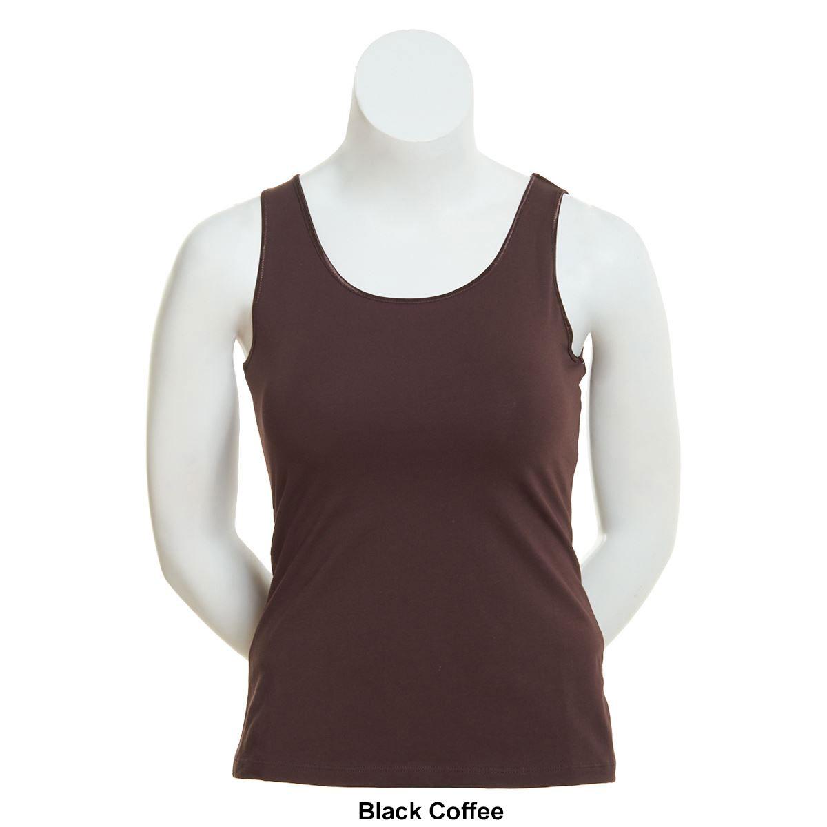 Plus Size Preswick &amp; Moore Solid Knit Satin Trim Tank Top