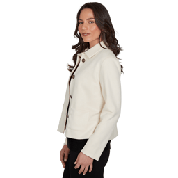 Womens Emaline Feminine Mystique Solid Faux Suede Jacket