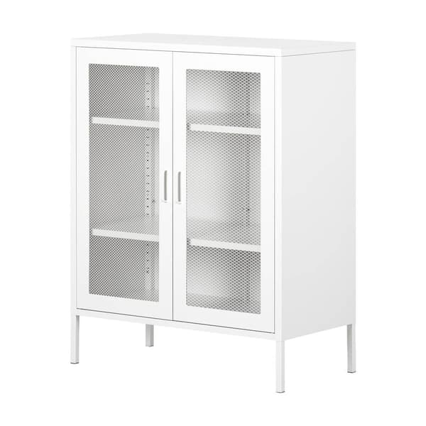 South Shore Crea Metal Mesh 2-Door Accent Cabinet - image 