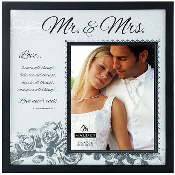 Malden Mr. & Mrs. Frosted Glass Wall Frame - 8x10 - image 