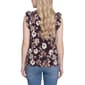 Petite NY Collection Ruffle Cap Sleeve Brown Floral Blouse - image 2