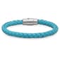 Mens Genuine Leather Braided Bracelet in Blue - image 1