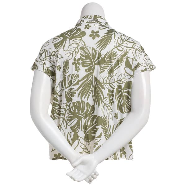 Womens New York Laundry Short Sleeve Tropical Blouse