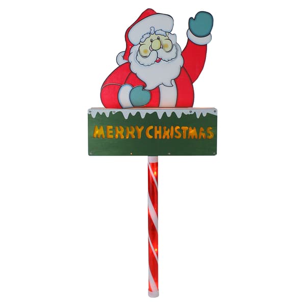 Northlight Seasonal Santa Claus 'Merry Christmas' Lawn Stake - image 