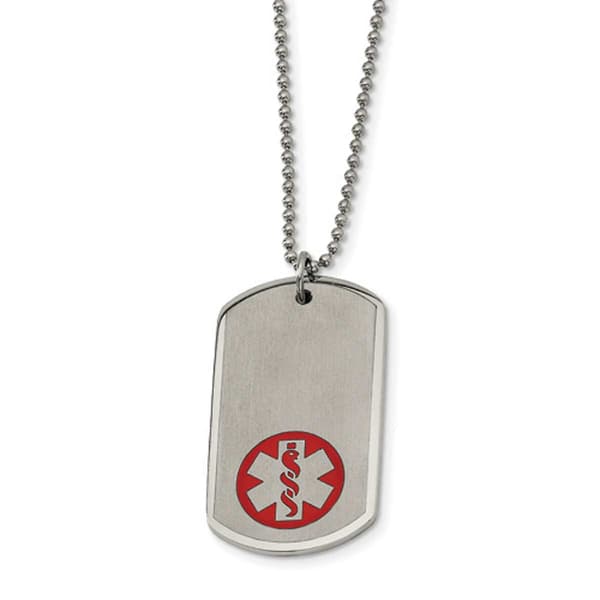 Mens Gentlemen's Classics&#40;tm&#41; Large Dog Tag Medical Necklace - image 
