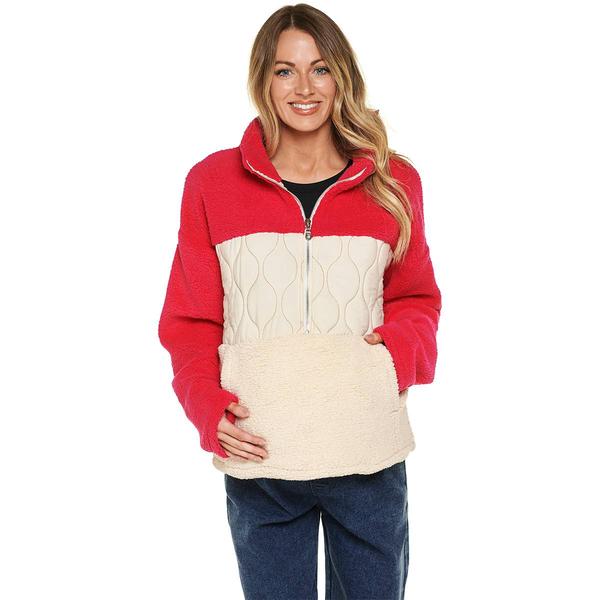Womens Times Two Maternity Long Sleeve Color Block Sweater - image 