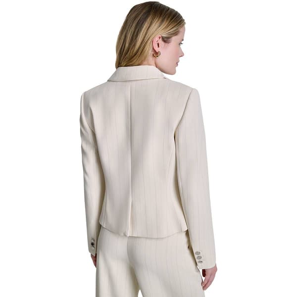 Womens DKNY Long Sleeve One Button Pinstripe Blazer