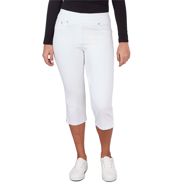 Womens Ruby Rd. Key Items Extra Stretch Pull On Denim Capris - image 