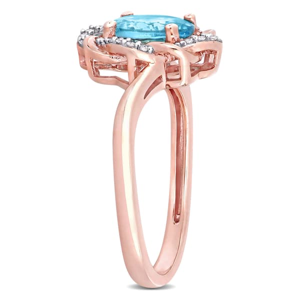 Gemstones Classics™ 10kt. Rose Gold Apatite Twisted Halo Ring