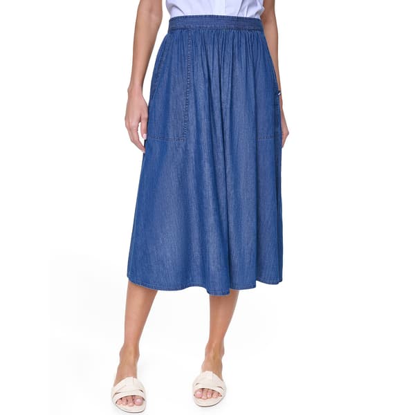Womens Nautica Elastic Chabmry Midi Skirt - image 