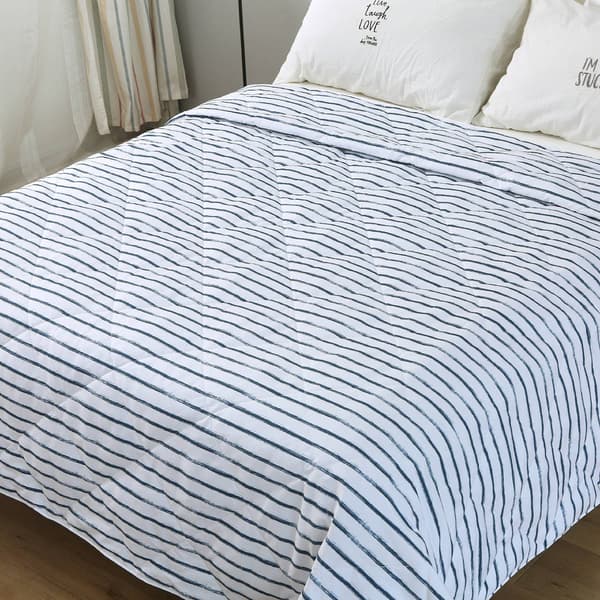 St. James Home Soft Cover Nano Feather Filled Stripe Blanket