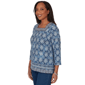 Womens Alfred Dunner Classics 3/4 Sleeve Medallion Blouse - image 3