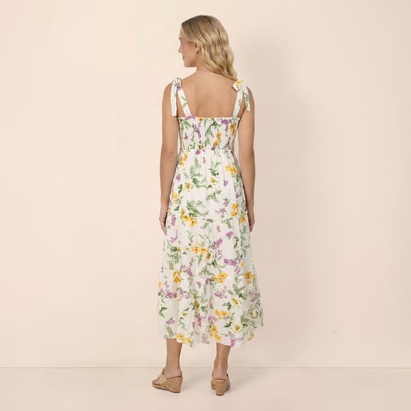 Womens Draper James Floral Ripple Smocked Bodice Midi Dress