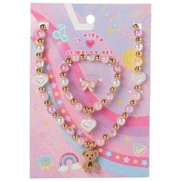 Girls Capelli(R) New York Heart & Bear Necklace/Bracelet/Ring Set
