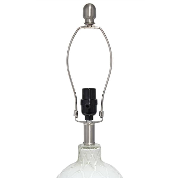 Lalia Home Classix Argyle Classic White Table Lamp w/Fabric Shade