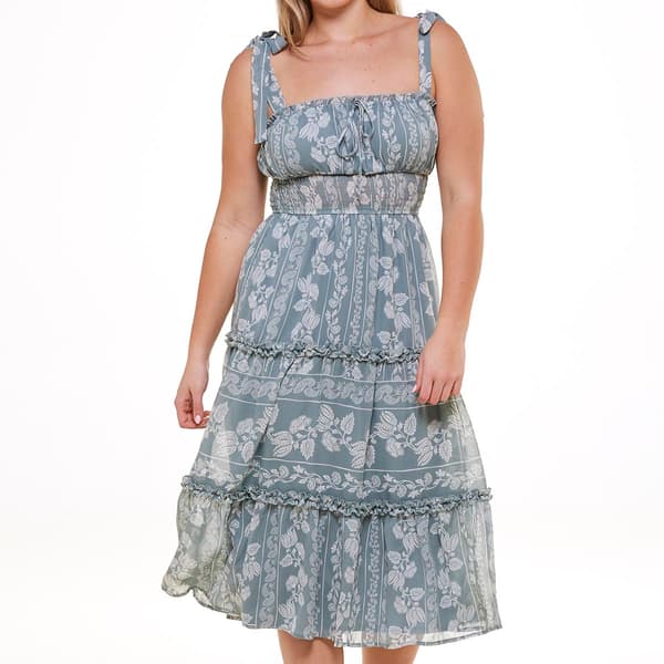 Trixxi Juniors Floral Tie Shoulder Midi Dress