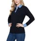 Womens NY Collection Long Sleeve Two Tone French Terry Blouse - image 2