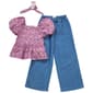 Girls (7-12) BTween(R) Puff Sleeve Peplum Top & Wide Leg Pants - image 1