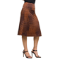 Womens 24/7 Comfort Apparel Brown Geometric Knee Length Skirt - image 1