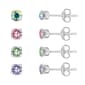 4pr. Sterling Silver Multi-Color Crystals Stud Earrings - image 1